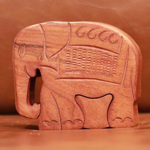 Matr Boomie Elephant wooden jewlery puzzle box